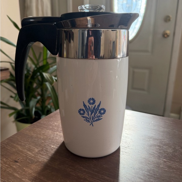 Vintage Corningware White and Blue Cornflower Coffee Tea Pot NO PLUG!!! 6 Cups - Picture 3 of 15